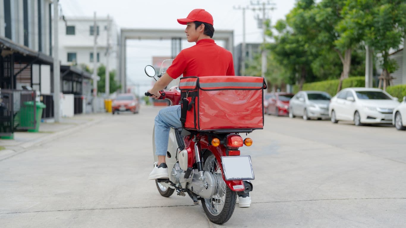 Delivery Man + Motorcycle